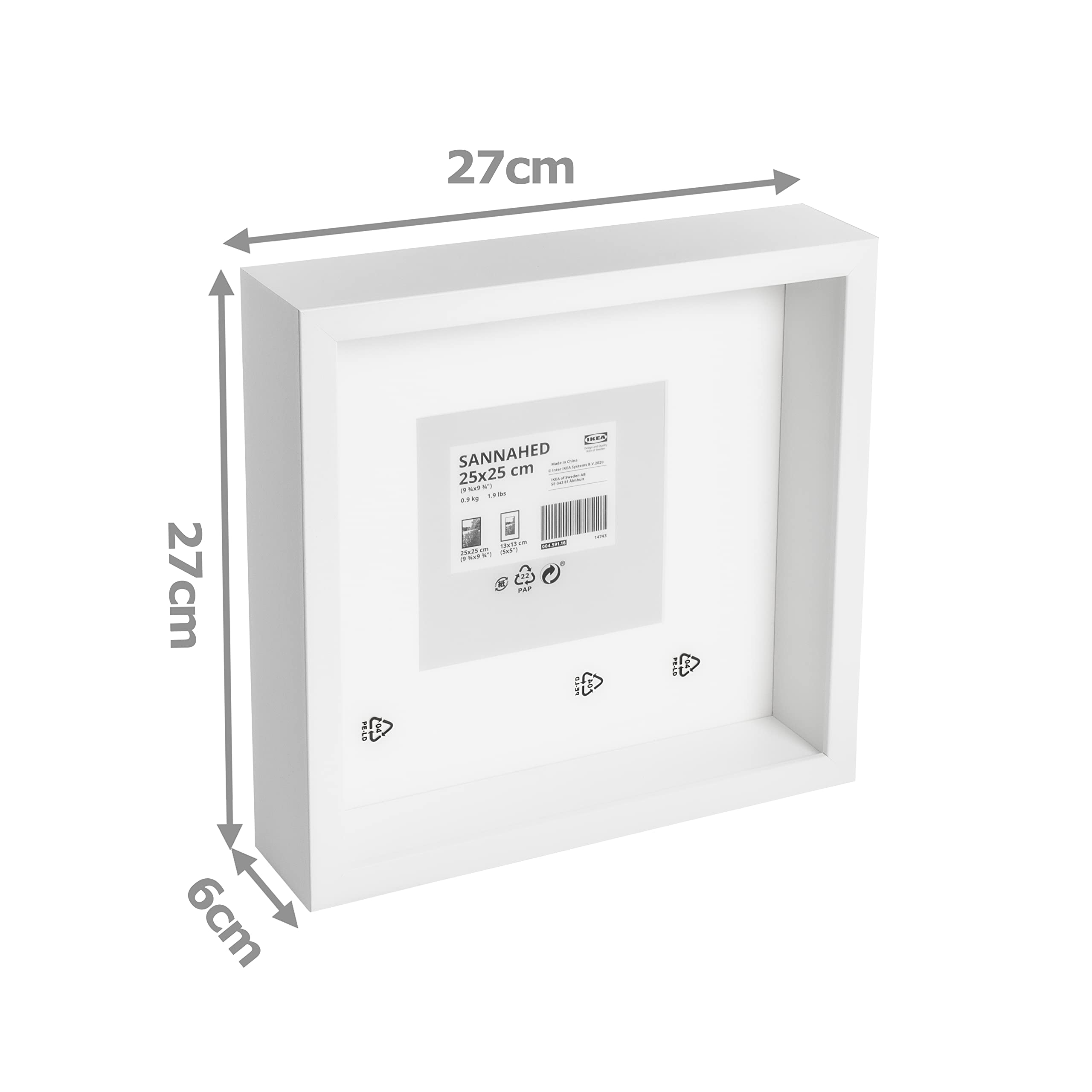 Amazon.com - Ikea SANNAHED Deep 3D Box Square Photo Display Frames